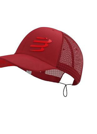 Солнцезащитная кепка compressport racing trucker, красный цвет