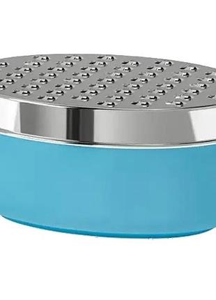 Тертка stenson r92692 з пластиковим контейнером 16х9,5х8,5 см blue