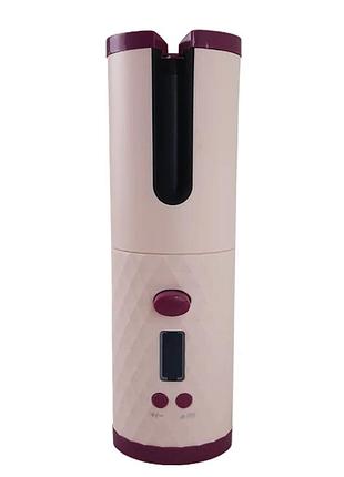 Стайлер бездротовий автобігуді hair curler yx-801 40вт pink/purple