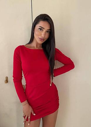 Платье мини со сборками 4