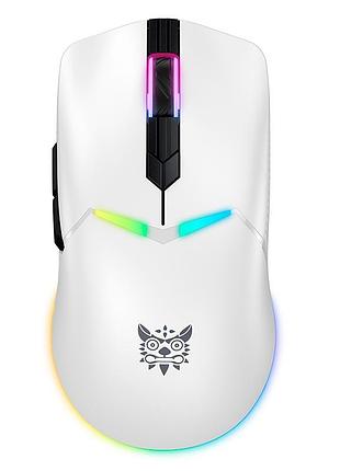 Комп’ютерна ігрова мишка onikuma cw928, комбінований режим usb/2.4g/bluetooth, 12000 dpi, rgb, білий корпус
