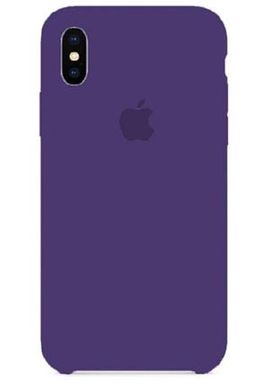Чехол silicone case для apple iphone x/xs dark purple матовый защитный