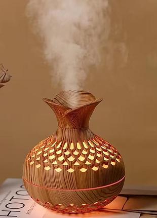 Увлажнитель воздуха (x-35) flower humidifier brown (ночник, 2 реж, подс 300мл, usb-ds-5v)