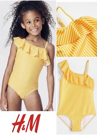 Дитячий суцільний купальник 🩱на одне плече h&m 8-10 років, 134-140 см