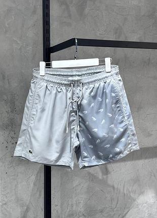 Шорти чоловічі пляжні сірі lacoste grey! шорты мужские пляжные из плащевки! премиум качество! размеры s-3xl!