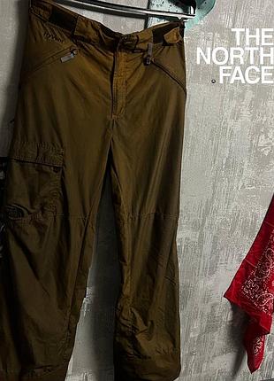 Нейлоновые штаны the north face лыжные зимние чёрного оражевого цвета l