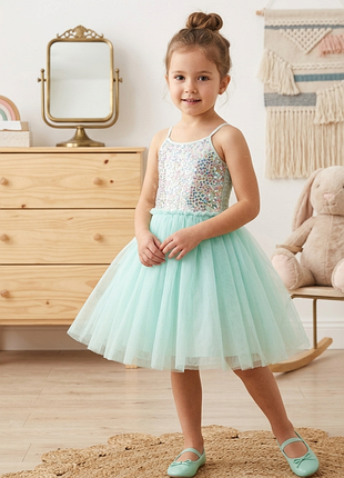 🧊платье с имитацией авчки и пайетками. 4 рокт little princess