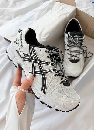 Женские кроссовки asics кожанные с сеткой для бега