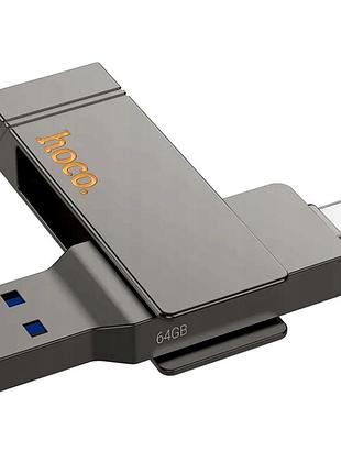 Флешнакопичувач hoco ud15 usb3.2 type-c 64gb протиударний для універсального використання чорний