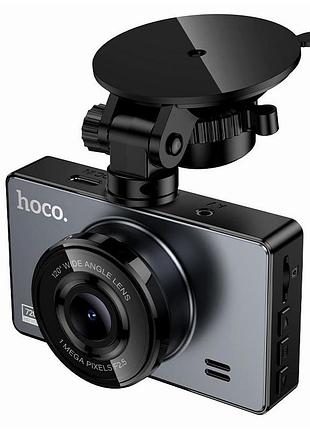 Видеорегистратор hoco dv14 hd 720p с 3-дюймовым экраном серый с камерой заднего вида и зарядным кабелем