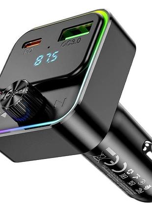Fm-трансмиттер hoco e81 fantasy pd30w qc3.0 с быстрой зарядкой для автомобиля черный