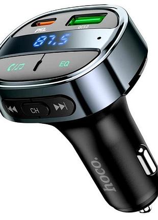 Fm-трансмиттер hoco e70 pd30w qc3.0 с быстрой зарядкой usb type-c и 2× usb type-a черный