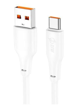 Кабель hoco x93 force type-c 27w 1м противоударный пластиковый белый
