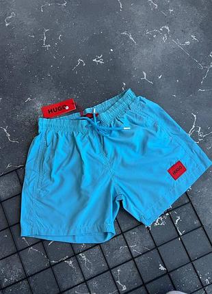 Шорти чоловічі пляжні блакитні boss blue! шорты мужские пляжные из плащевки! премиум качество! размеры s-3xl!