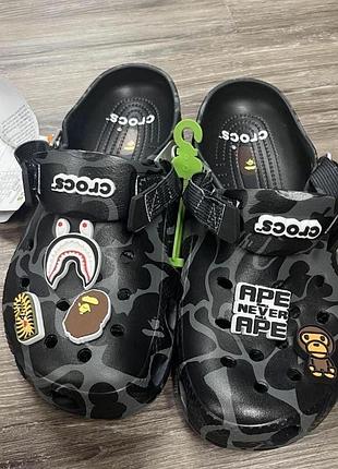 Тапки crocs x bape
