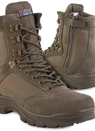 Ботинки тактические mil-tec с молнией tactical side zip boot ykk brown 12822109 44