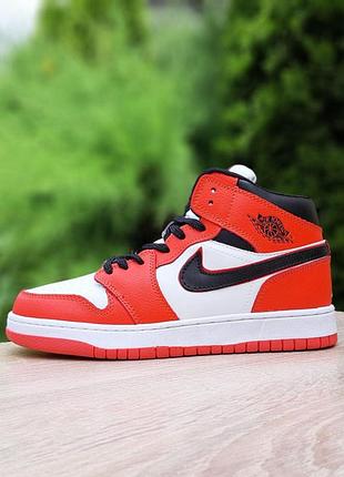 N1ke air jordan 1 retro алые с белым