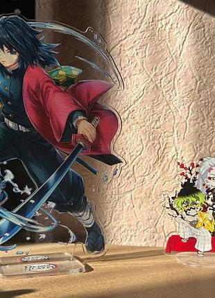 Акрилова фігурка клинок, що розсікає демонів demon slayer kimetsu no yaiba гію томіока 15см  акрилова фігурка дакі та гютаро