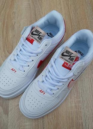 N1ke air force 1 белые с красным