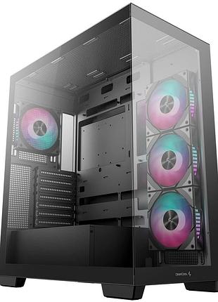 Компьютерный корпус deepcool cg580 4f black без блока питания с четырьмя вентиляторами 120 мм (r-cg580-bkada4-g-1)