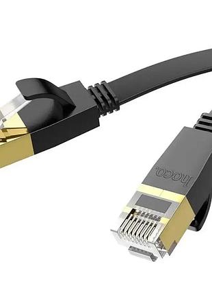 Кабель сетевой для интернета hoco us07 lan rj-45 to rj-45 general 10 м черный