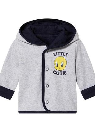 Толстовка на подкладке для мальчика lupilu looney tunes 468583 086-92 см (12-24 months) серый