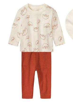 Костюм (лонгслив штаны и слюнявчик) для мальчика lupilu lidl 381783/1 086-92 см (12-24 months) комбинированный