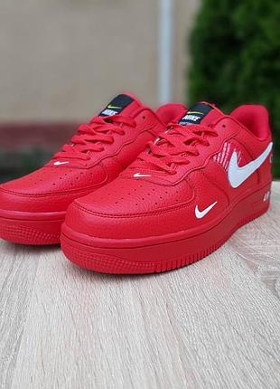 N1ke air force 1 mid lv8 низкие красные белая запятая