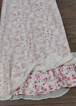 Laura ashley двухслойная шелковая юбка миди шелк