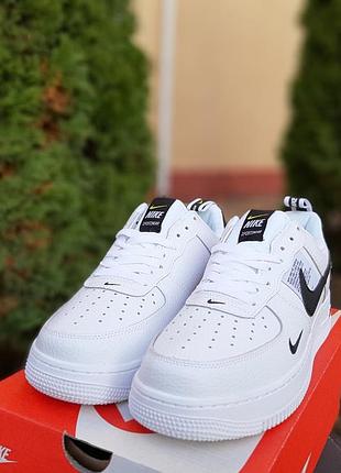 N1ke air force 1 mid lv8 белые низкие черная запятая