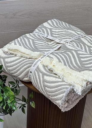 Плед двосторонній мусліновий євро l&m home textiles 20289 200х220 см світло-сірий