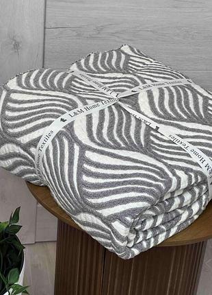 Плед двухсторонний муслиновый евро l&m home textiles 20290 200х220 см серый