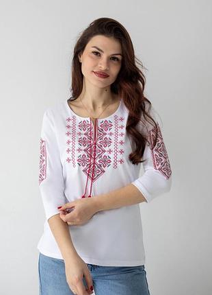 Бавовняна жіноча вишиванка, женская вышиванка, хлопок, стрейч