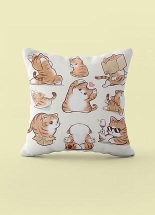Подушка 3d котики муркотики 4448_d 17973 35х35 см