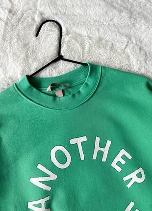 Зеленый свитшот h&amp;m 4