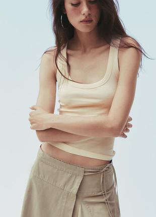 Майка в рубчик zara