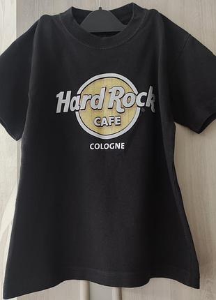 Детская футболка на мальчика 6-7 лет, черная футболка hard rock cafe