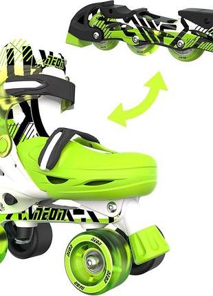 Роликові ковзани neon combo, розмір 30-33, зелений