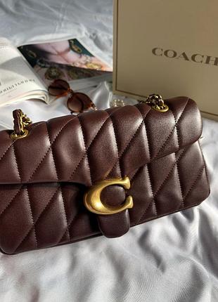 Жіноча сумка преміум coach tabby shoulder bag quilting chocolate/gold