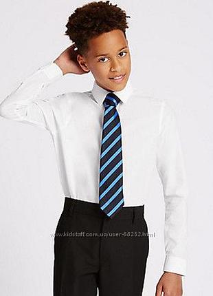 Рубашка школьная marks &amp; spenser белая с длинным рукавом. размер 10-11 лет
