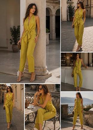 Стильный летний костюм zara zw collection из смесового льна. new