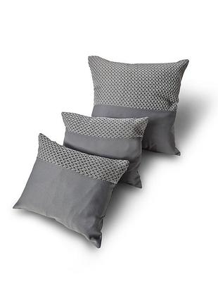Комплект декоративных подушек lumelle geometric 40х40см 1шт 30х25см 2шт серые (п_0891)