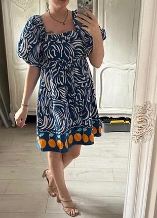 Котонова сукня плаття жіноче 16, 18 xl, xxl  в апельсинки