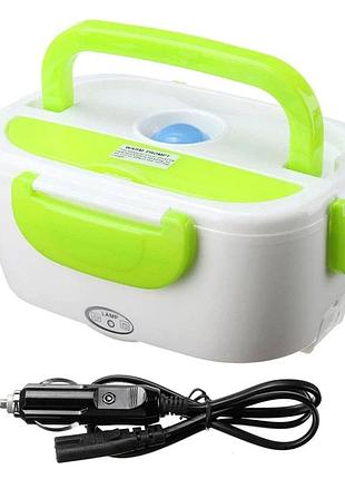 Ланчбокс з підігрівом їжі 12v electric lunch box / ланч-бокс від прикурювача зелений