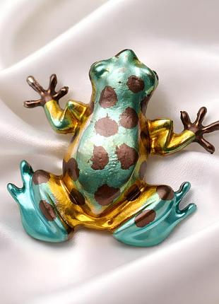 Яскрава маленька брошка жабка в тропічних кольорах 🐸✨