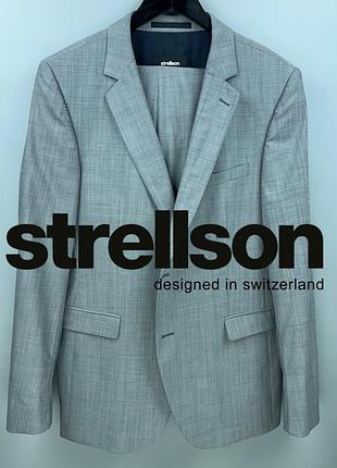 Strellson чоловічий сірий класичний костюм на тканині finest super 120 stretch fabric