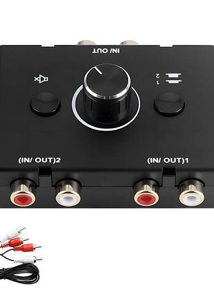Двосторонній аудіо світч rca audio switcher (без кабелів rca)