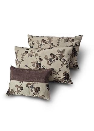 Комплект декоративных подушек lumelle flowers 50х30см 2шт 30х21см 1шт бежевые с коричневым (п_0895)