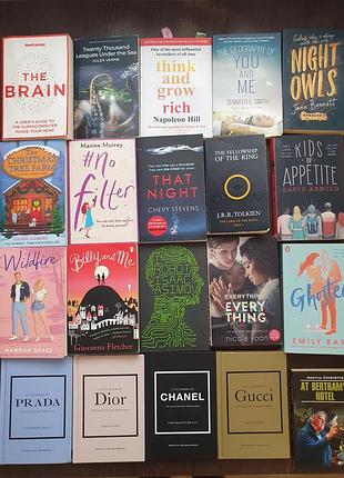 Little book of chanel, little book of gucci, agata christie, the fellowship of the ring, emily barr, nicola yoon,  l. gilmore, ch. stevens, d.arnold