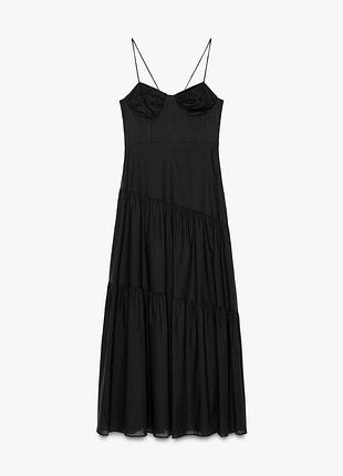 Сукня сарафан чорний zara xs s